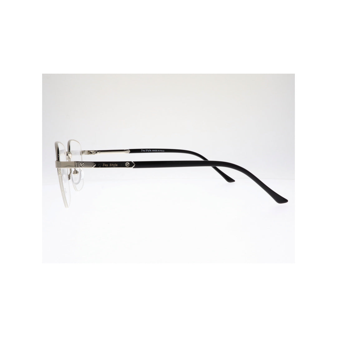 Joy Style For Unisex Metal Eyeglasses Semi-Rimless Square Shape Size 52 Ch8847c2 Black Silver