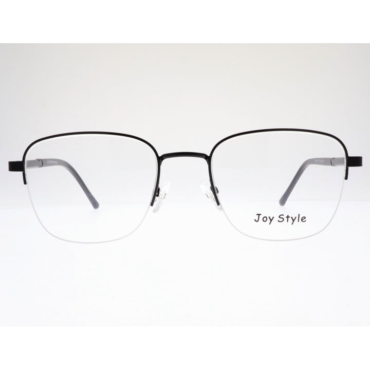 Joy Style For Unisex Metal Eyeglasses Semi-Rimless Square Shape Size 52 Ch8847c5 Matte Black