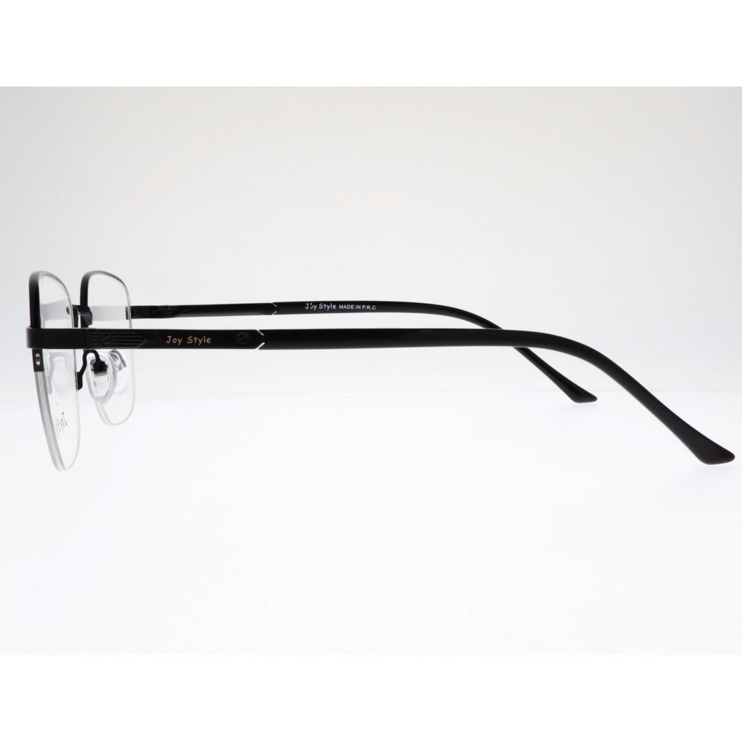 Joy Style For Unisex Metal Eyeglasses Semi-Rimless Square Shape Size 52 Ch8847c5 Matte Black