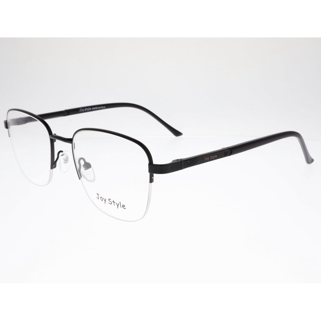 Joy Style For Unisex Metal Eyeglasses Semi-Rimless Square Shape Size 52 Ch8847c5 Matte Black