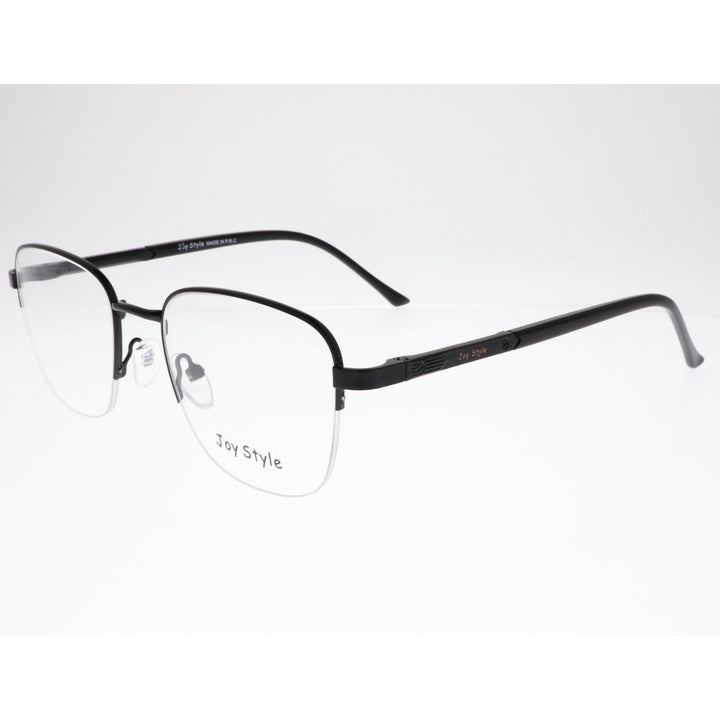 Joy Style For Unisex Metal Eyeglasses Semi-Rimless Square Shape Size 52 Ch8847c5 Matte Black