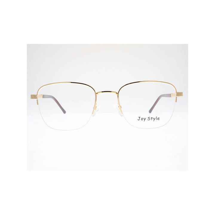 Joy Style For Unisex Metal Eyeglasses Semi-Rimless Square Shape Size 52 Ch8854c1 Gold