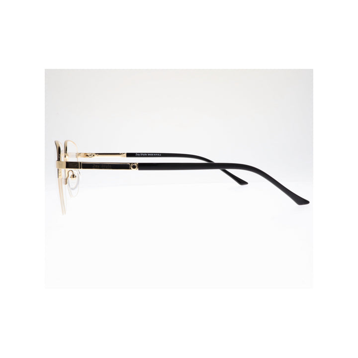Joy Style For Unisex Metal Eyeglasses Semi-Rimless Square Shape Size 52 Ch8854c6 Black Gold