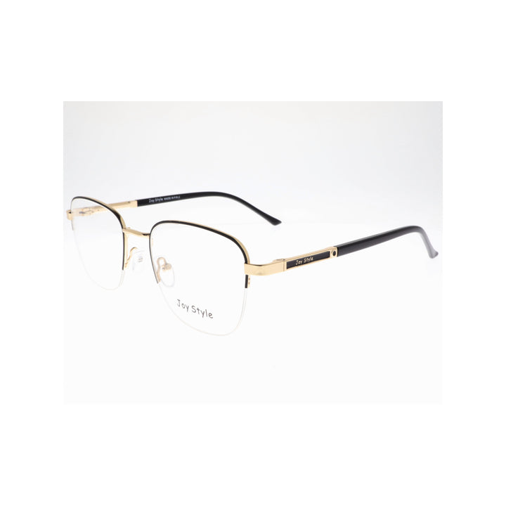 Joy Style For Unisex Metal Eyeglasses Semi-Rimless Square Shape Size 52 Ch8854c6 Black Gold