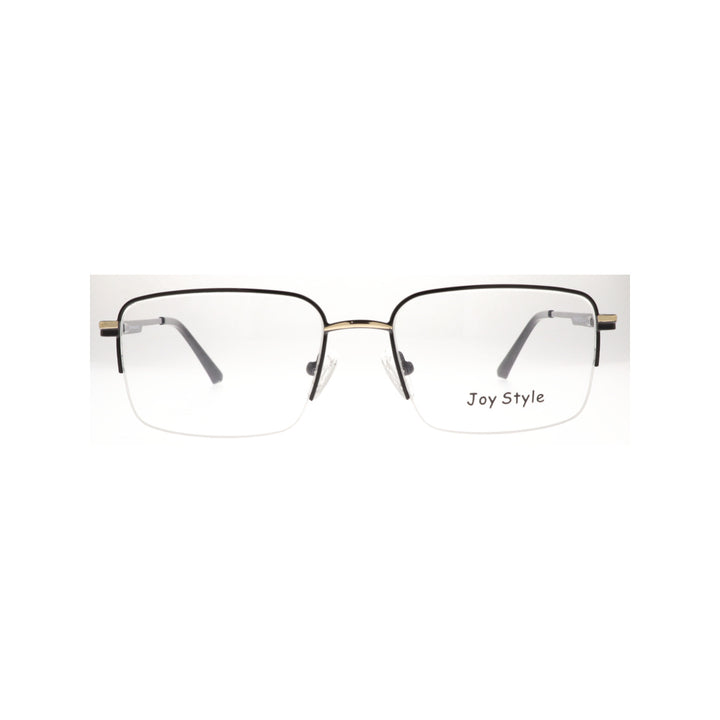 Joy Style For Unisex Metal Eyeglasses Semi-Rimless Square Shape Size 53 8805c1 Black Gold