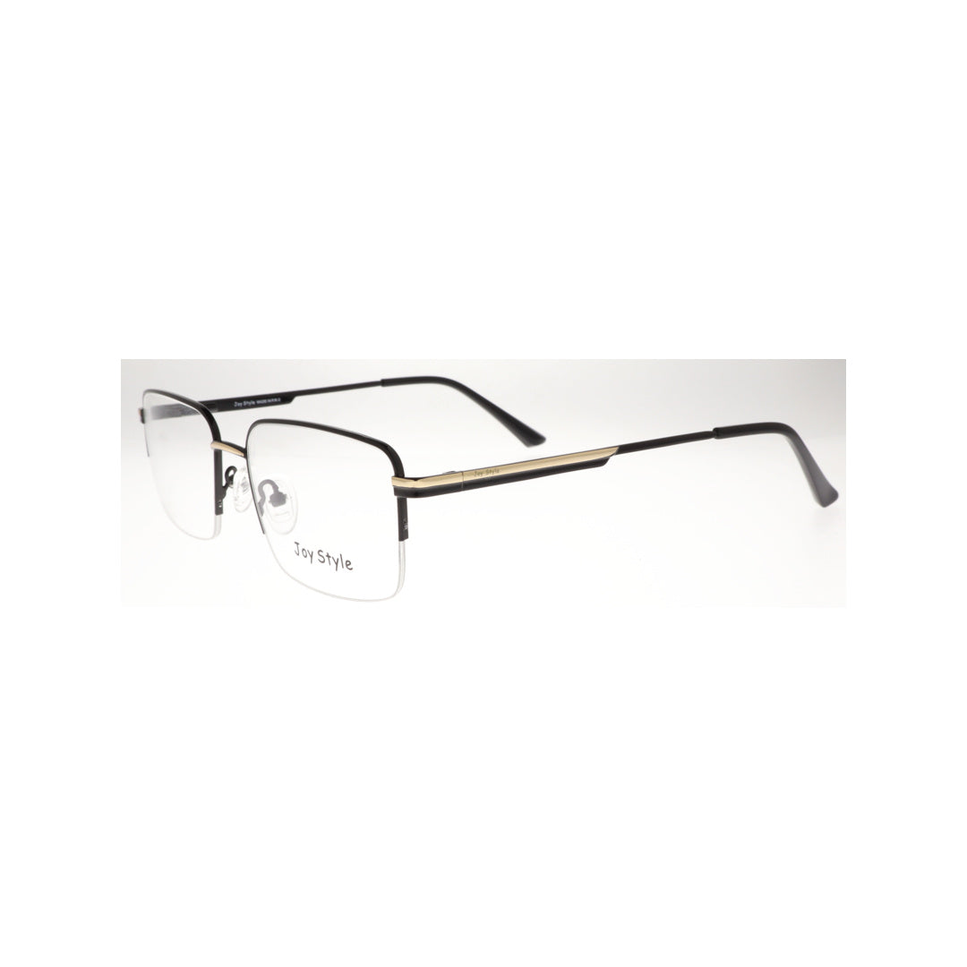 Joy Style For Unisex Metal Eyeglasses Semi-Rimless Square Shape Size 53 8805c1 Black Gold