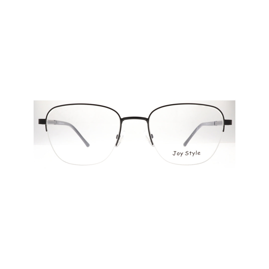 نظارة طبية للجنسين بتصميم معدني من Joy Style، نصف بدون إطار بشكل مربع مقاس 53 8862c5 أسود