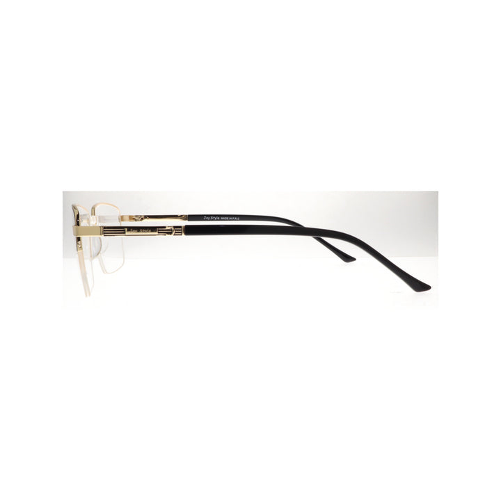 Joy Style For Unisex Metal Eyeglasses Semi-Rimless Square Shape Size 53 8883c6 Black Gold