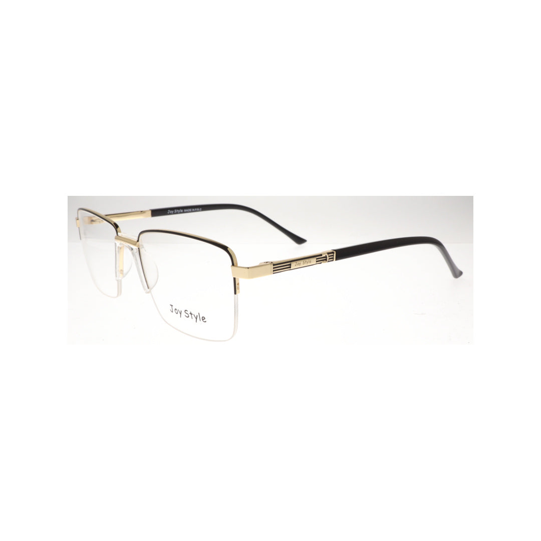 Joy Style For Unisex Metal Eyeglasses Semi-Rimless Square Shape Size 53 8883c6 Black Gold