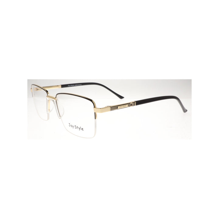 Joy Style For Unisex Metal Eyeglasses Semi-Rimless Square Shape Size 53 8883c6 Black Gold