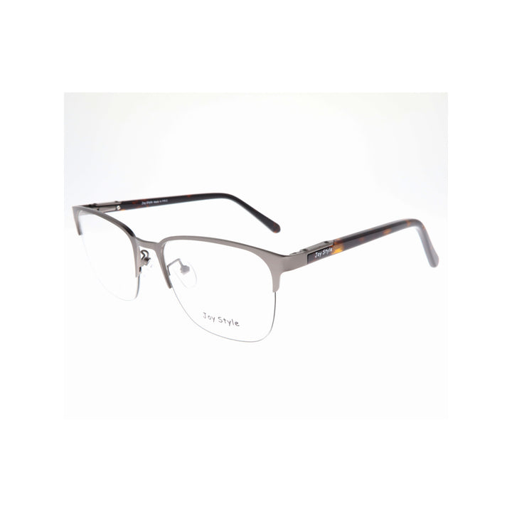 Joy Style نظارة طبية للجنسين، معدن، بدون إطار جزئي، شكل مربع، مقاس 54 8204c2 لون رصاصي داكن