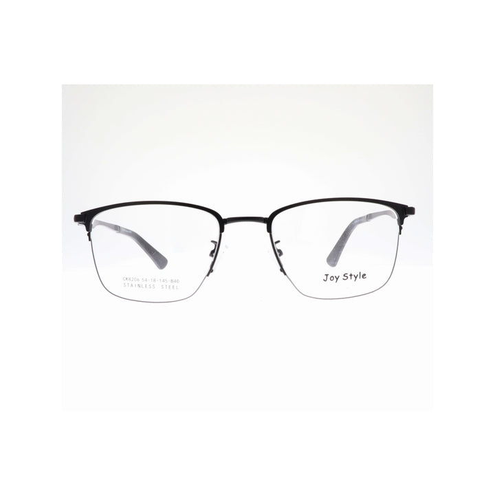 نظارة طبية للجنسين بتصميم Joy Style بإطار معدني شبه بدون حواف على شكل مربع مقاس 54 8206c1 باللون الأسود المطفي