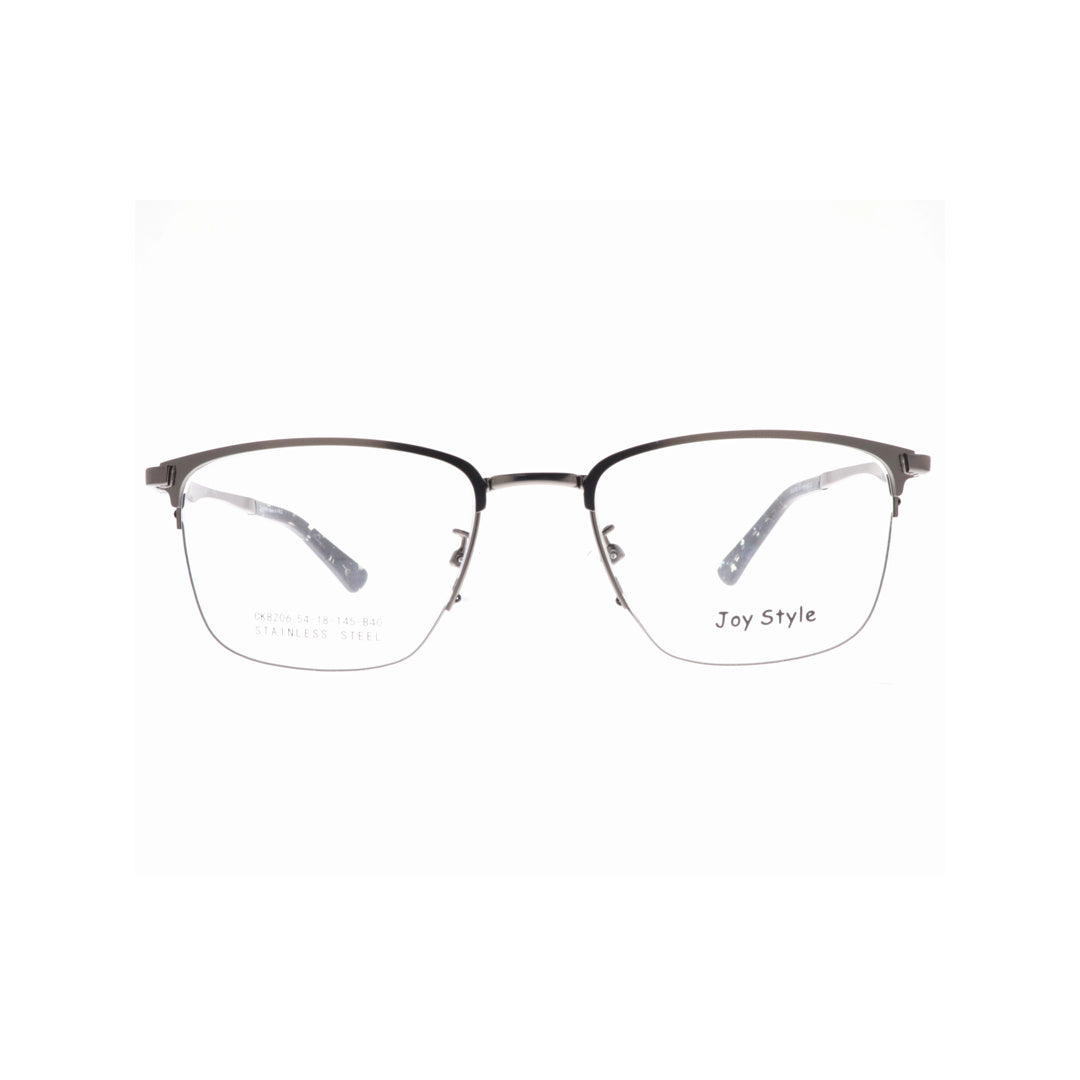 Joy Style For Unisex Metal Eyeglasses Semi-Rimless Square Shape Size 54 8206c2 Gunmetal