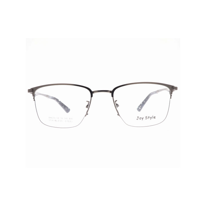 Joy Style For Unisex Metal Eyeglasses Semi-Rimless Square Shape Size 54 8206c2 Gunmetal