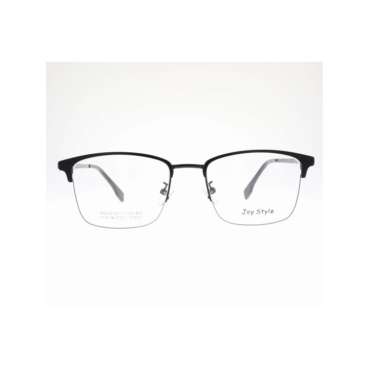 Joy Style For Unisex Metal Eyeglasses Semi-Rimless Square Shape Size 54 8220c1 Matte Black