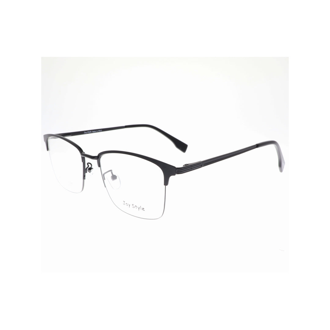 Joy Style For Unisex Metal Eyeglasses Semi-Rimless Square Shape Size 54 8220c1 Matte Black