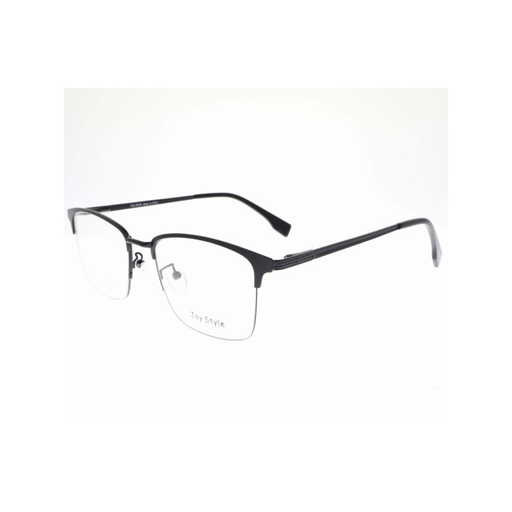 Joy Style For Unisex Metal Eyeglasses Semi-Rimless Square Shape Size 54 8220c1 Matte Black