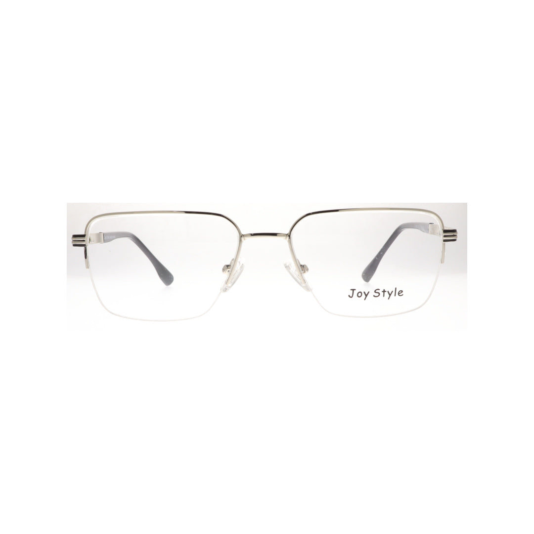 Joy Style For Unisex Metal Eyeglasses Semi-Rimless Square Shape Size 54 8807c4 Silver
