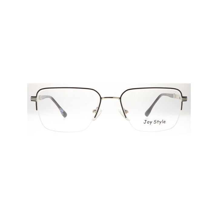 Joy Style For Unisex Metal Eyeglasses Semi-Rimless Square Shape Size 54 8807c6 Balck Silver