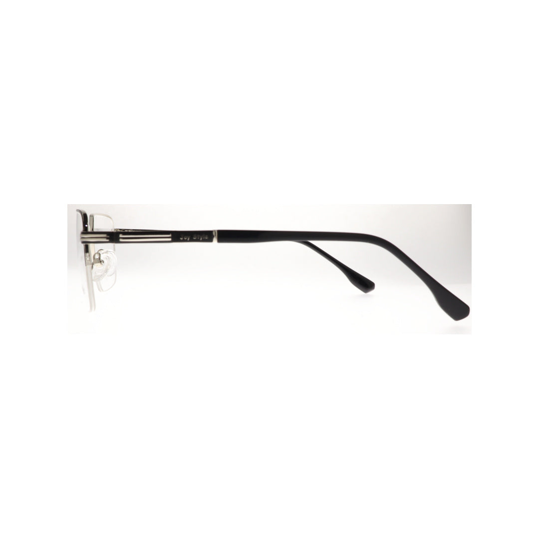 Joy Style For Unisex Metal Eyeglasses Semi-Rimless Square Shape Size 54 8807c6 Balck Silver