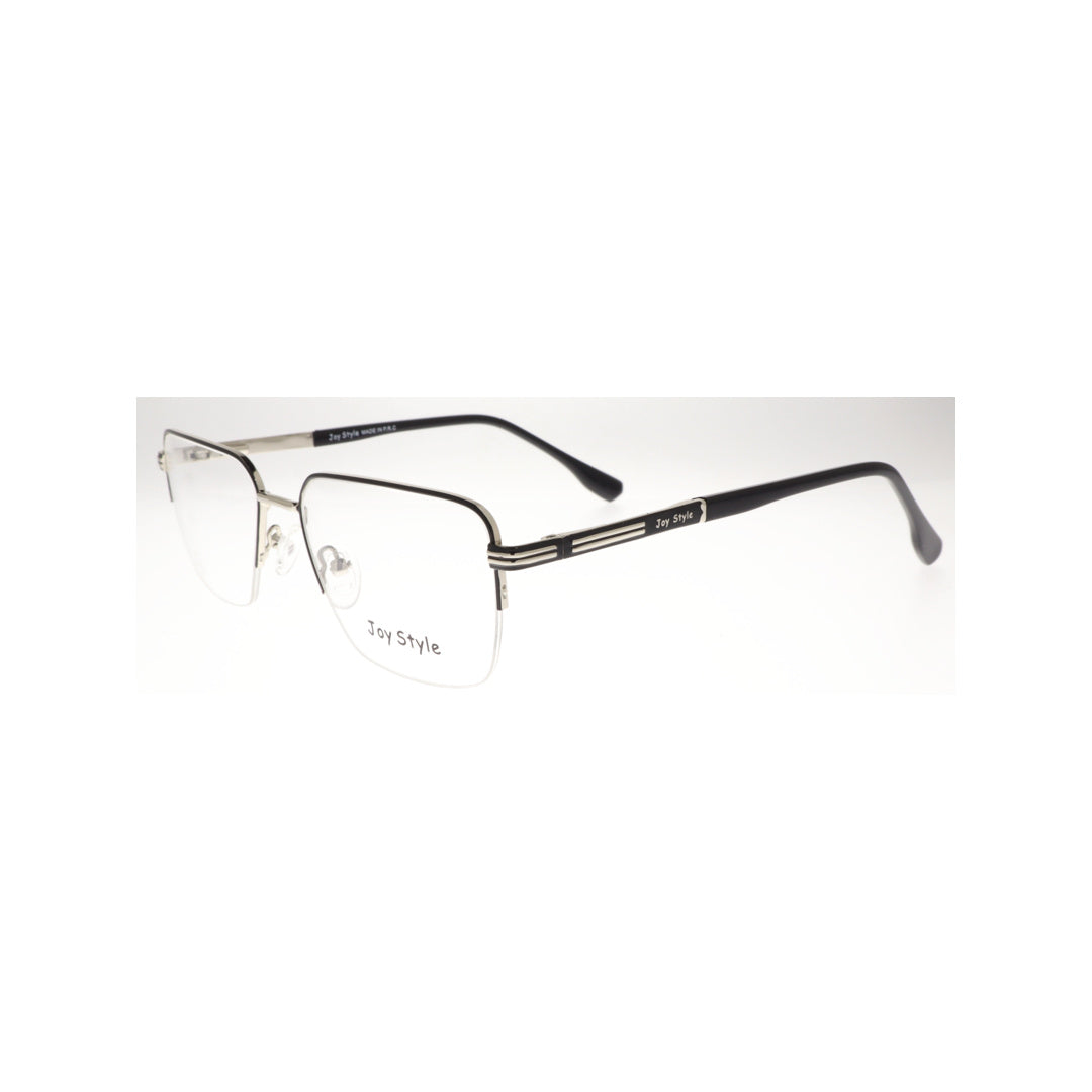 Joy Style For Unisex Metal Eyeglasses Semi-Rimless Square Shape Size 54 8807c6 Balck Silver