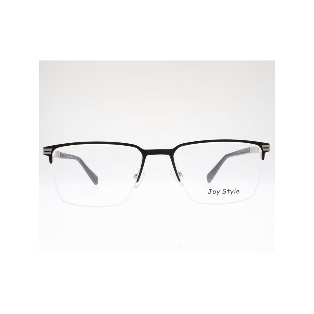 Joy Style For Unisex Metal Eyeglasses Semi-Rimless Square Shape Size 54 Old1081mc1 Matte Black
