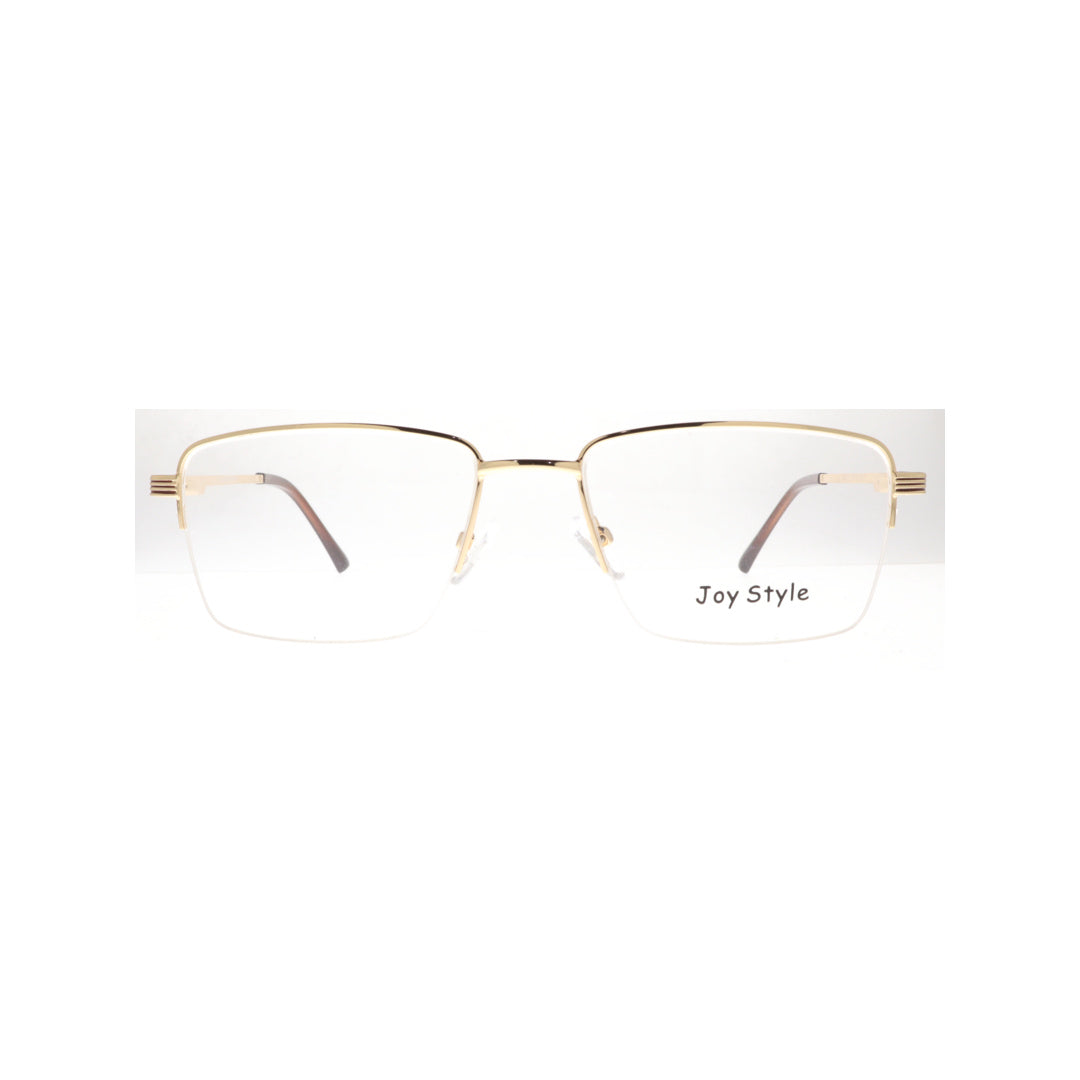 Joy Style For Unisex Metal Eyeglasses Semi-Rimless Square Shape Size 55 8879c1 Gold