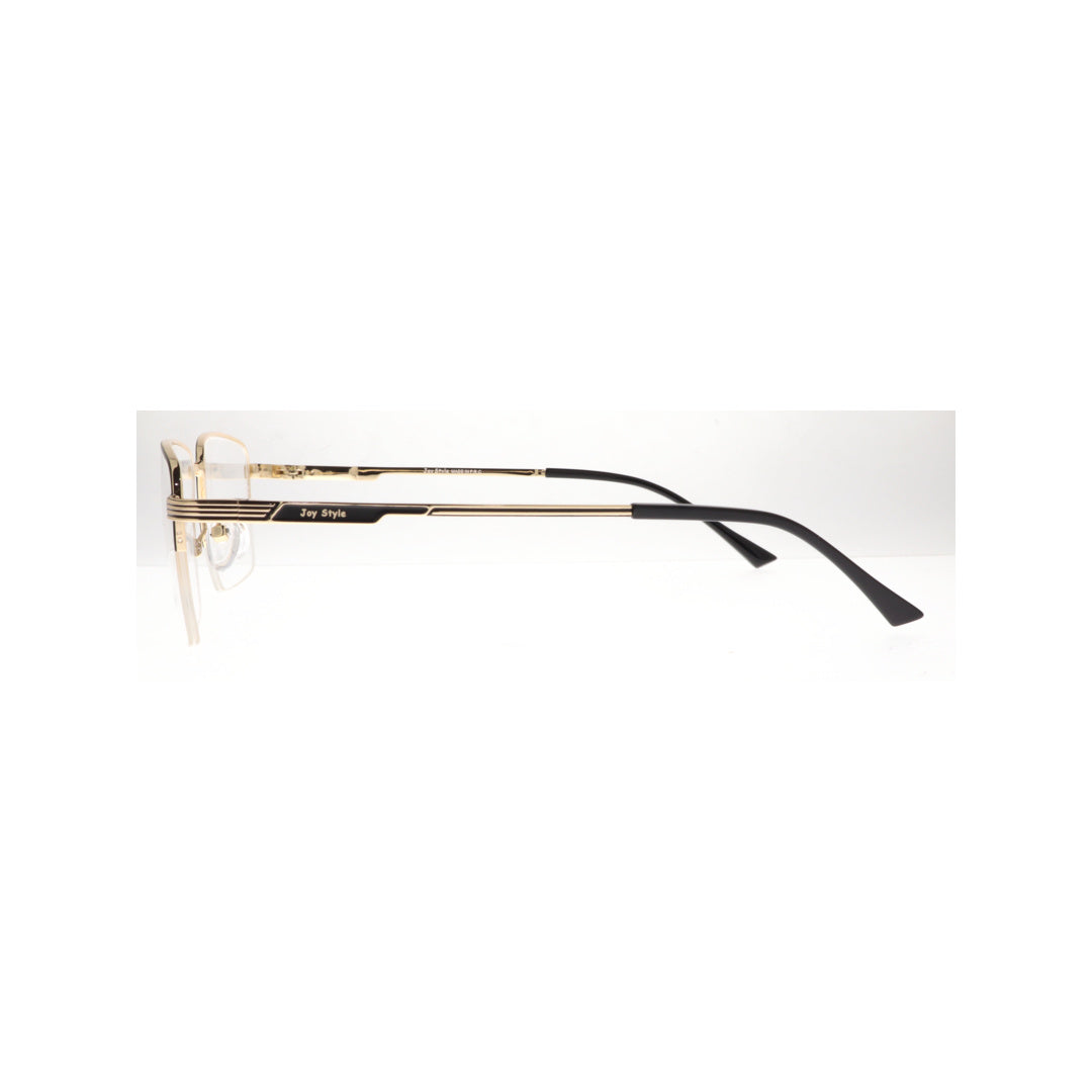 Joy Style For Unisex Metal Eyeglasses Semi-Rimless Square Shape Size 55 8879c6 Black Gold
