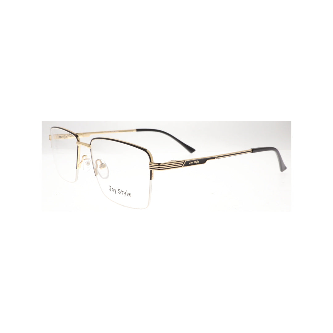 Joy Style For Unisex Metal Eyeglasses Semi-Rimless Square Shape Size 55 8879c6 Black Gold
