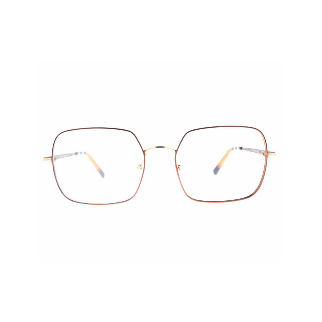 Joy Style For Unisex Metal Eyeglasses Square Shape Size 54 1261c3 Brown Gold