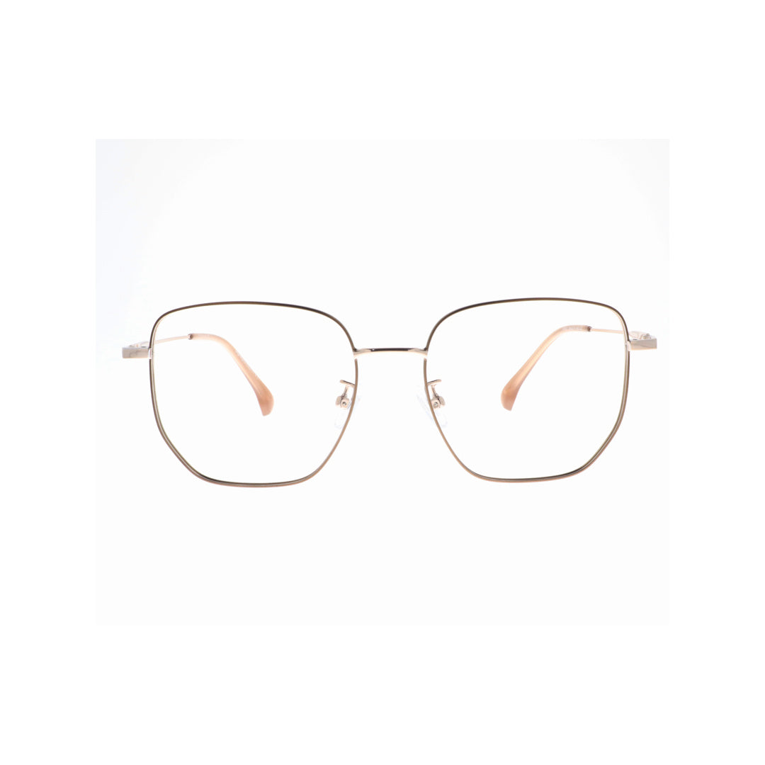 Joy Style For Unisex Metal Eyeglasses Square Shape Size 54 25031c3 Brown Gold