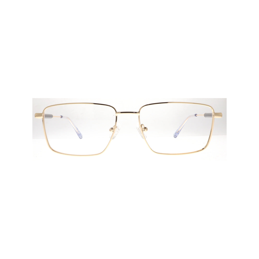 نظارة طبية للجنسين بتصميم Joy Style بإطار معدني، مقاس مربع 54، موديل 5409c5 ذهبي