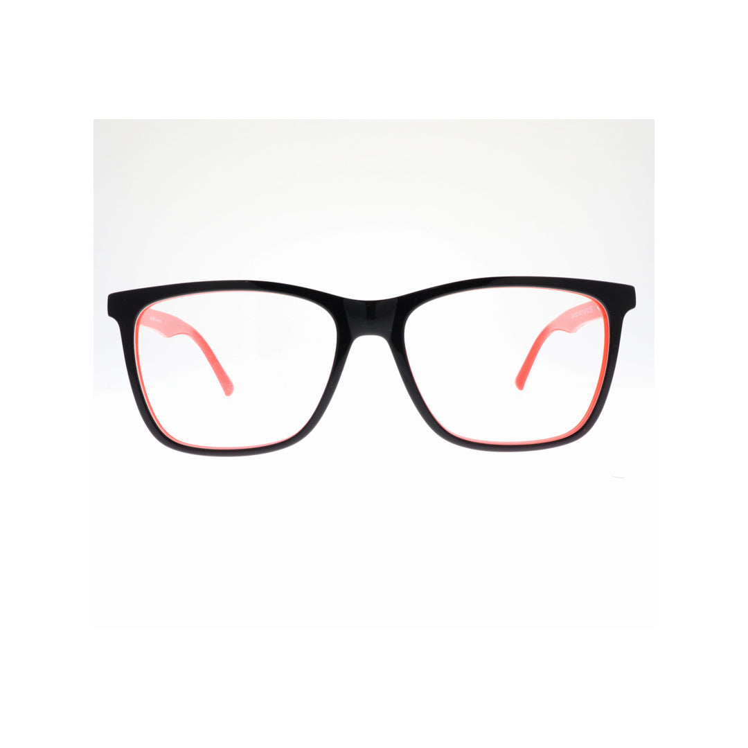 Joy Style For Women Eyeglasses Rectangular Shape Size 55 10033c2 Black Red