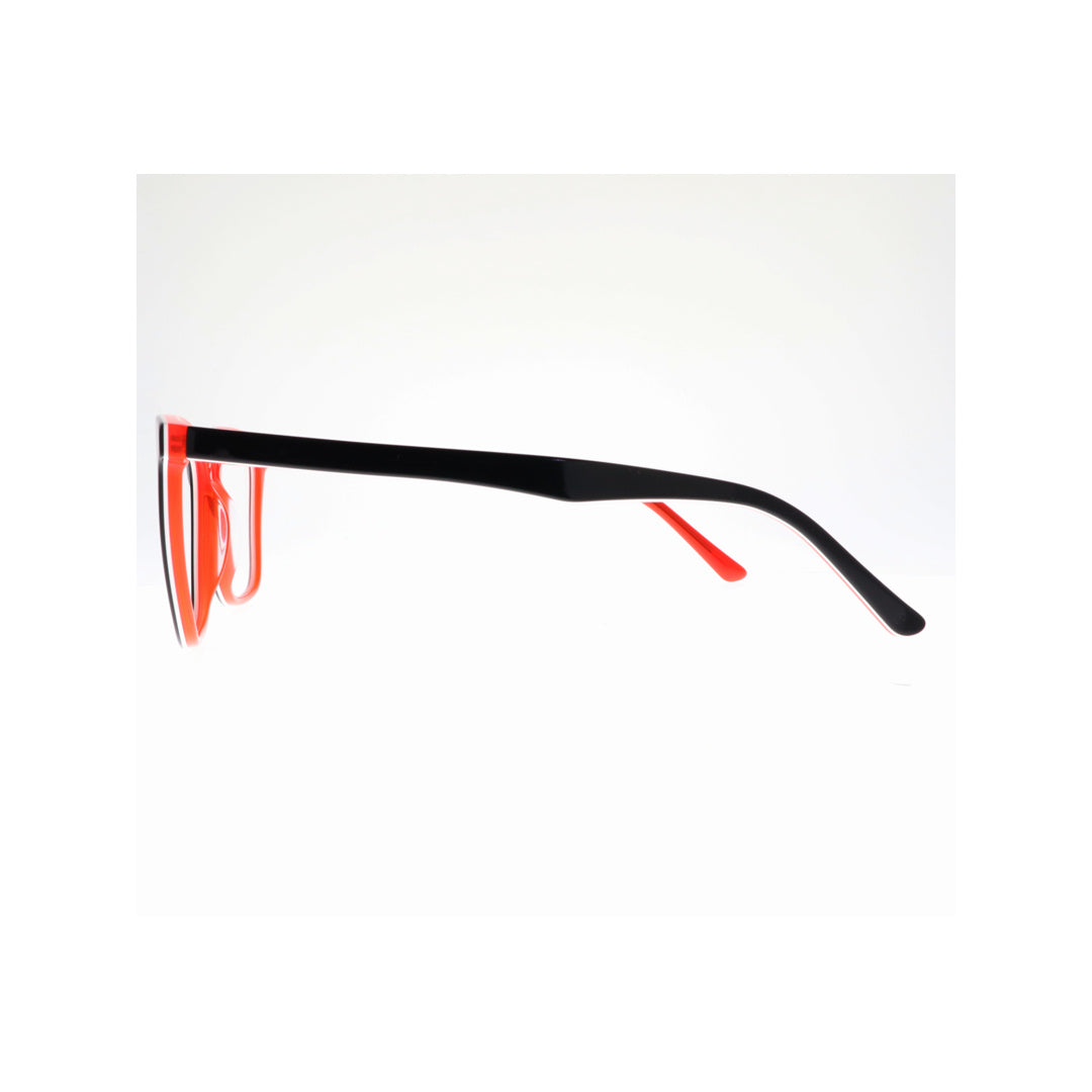 Joy Style For Women Eyeglasses Rectangular Shape Size 55 10033c2 Black Red