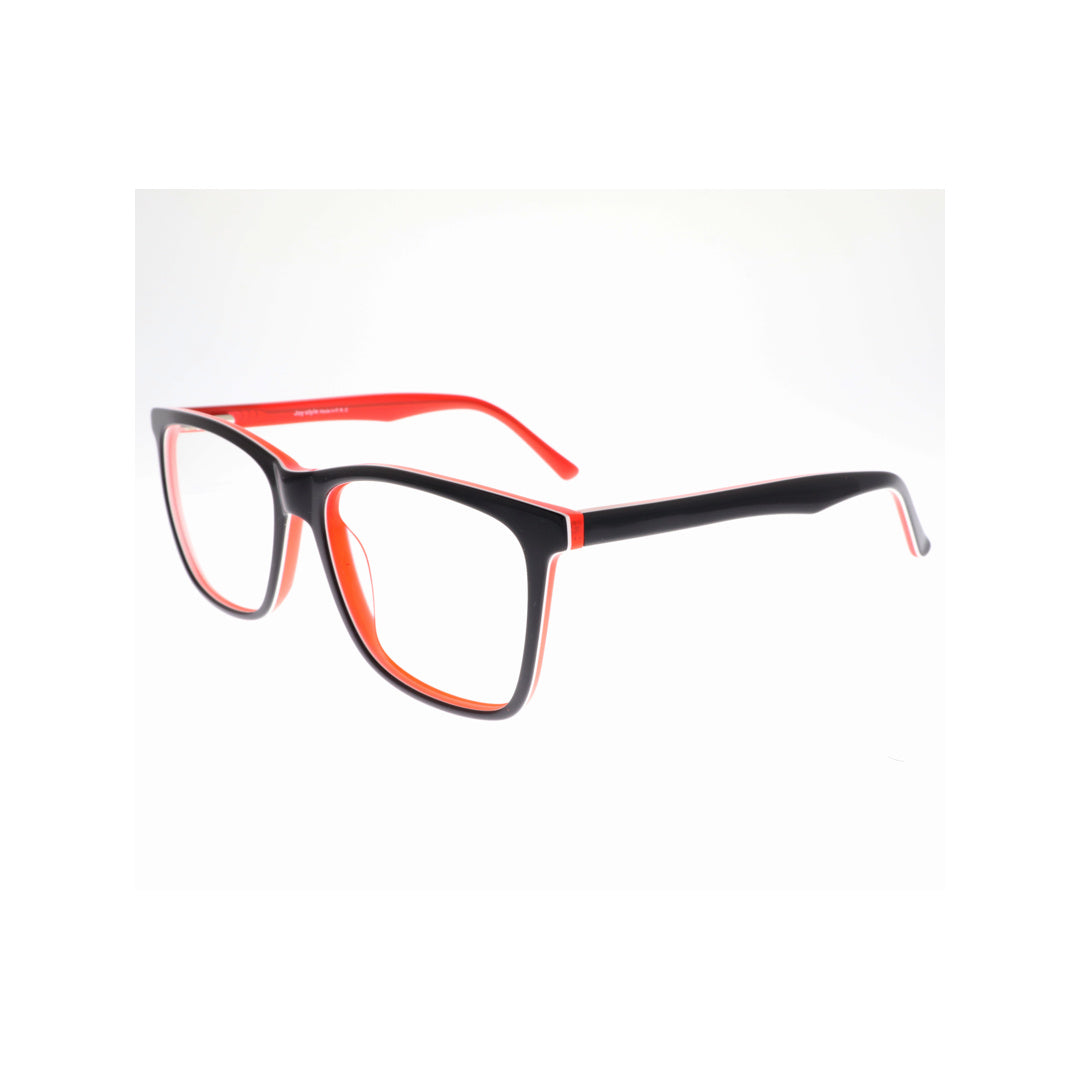 Joy Style For Women Eyeglasses Rectangular Shape Size 55 10033c2 Black Red