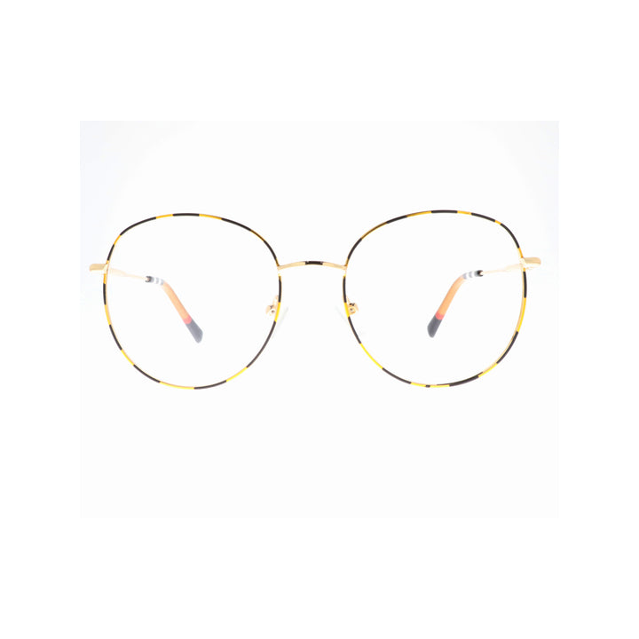نظارات طبية معدنية للنساء من Joy Style بشكل دائري مقاس 51 10005c1 أسود أصفر