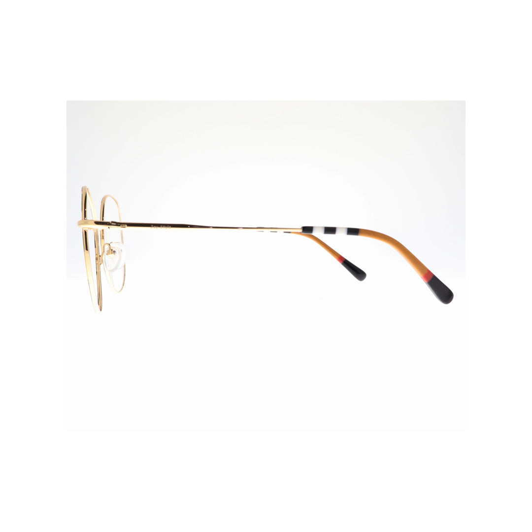 نظارات طبية معدنية للنساء من Joy Style بشكل دائري مقاس 51 10005c1 أسود أصفر