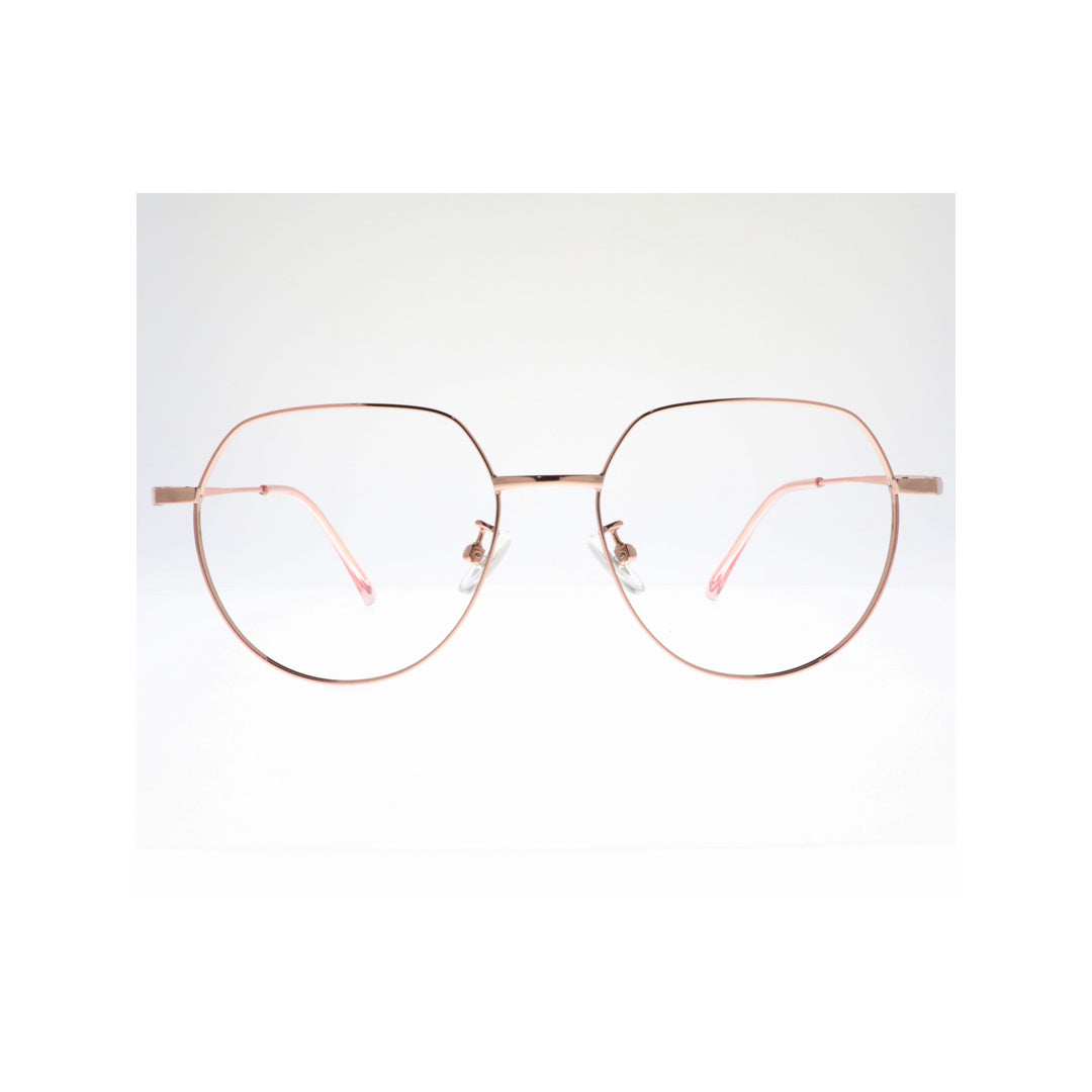 Joy Style For Women Metal Eyeglasses Round Shape Size 52 25001c1 Rosegold