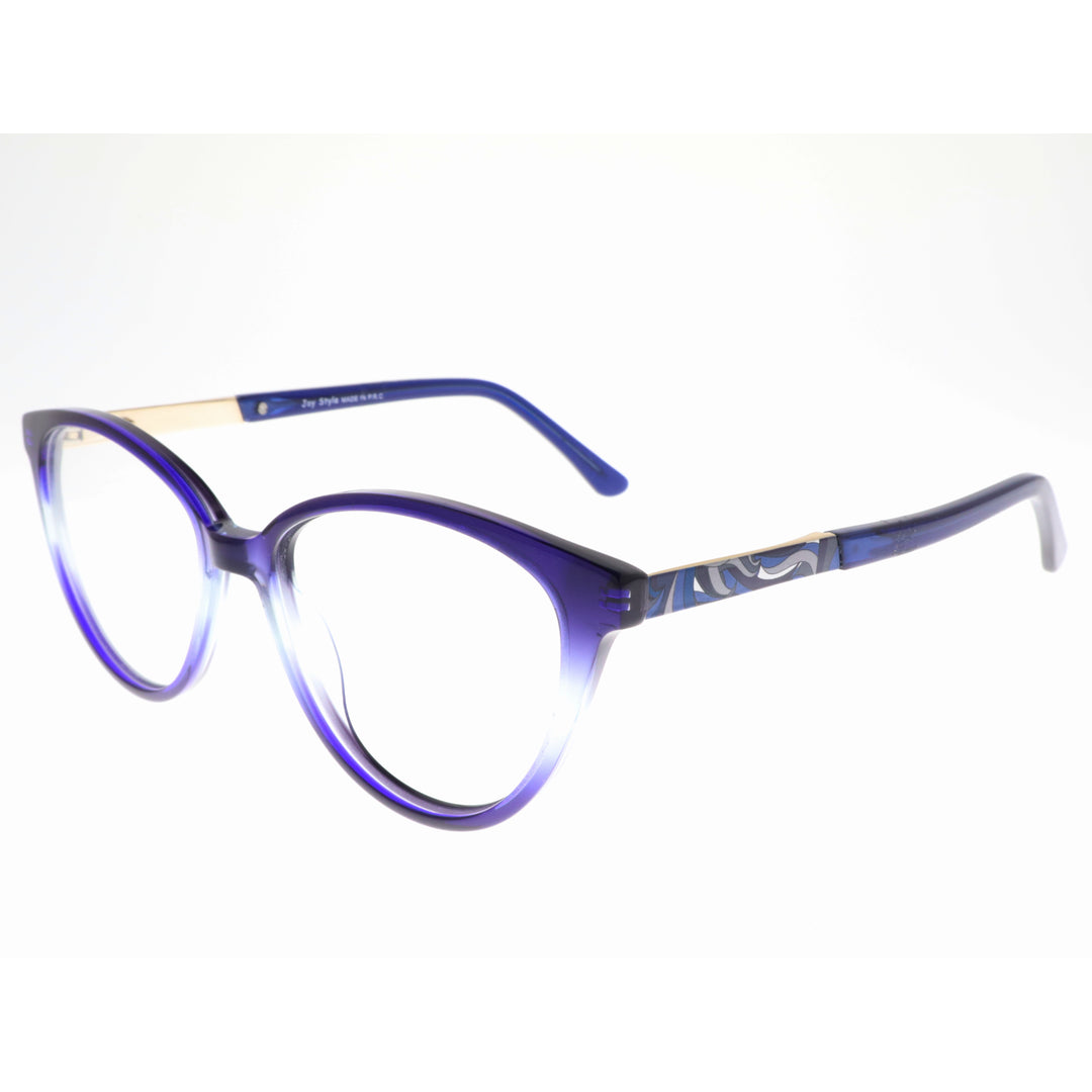 Joy Style For Women's Eyeglasses Cat Eye Size 52 Ch8002c3 Blue
