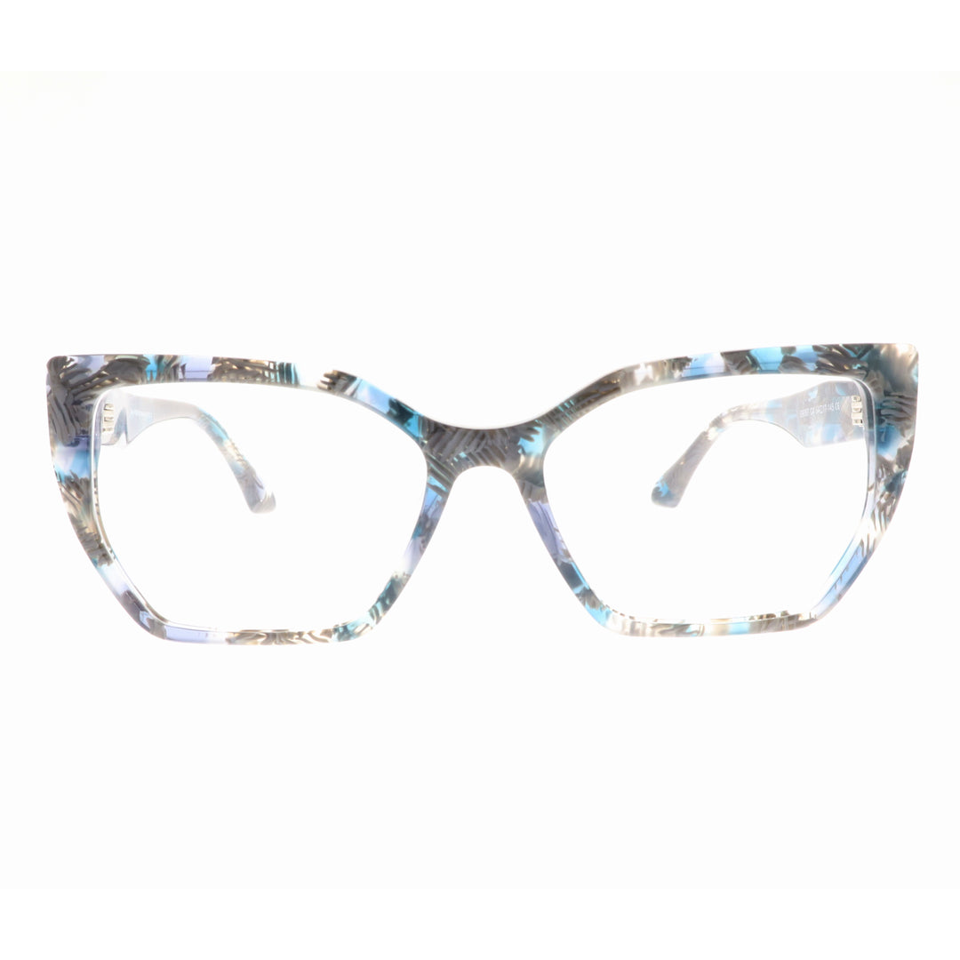 Joy Style For Women's Eyeglasses Cat Eye Size 54 6067c4 Blue Grey Pattern