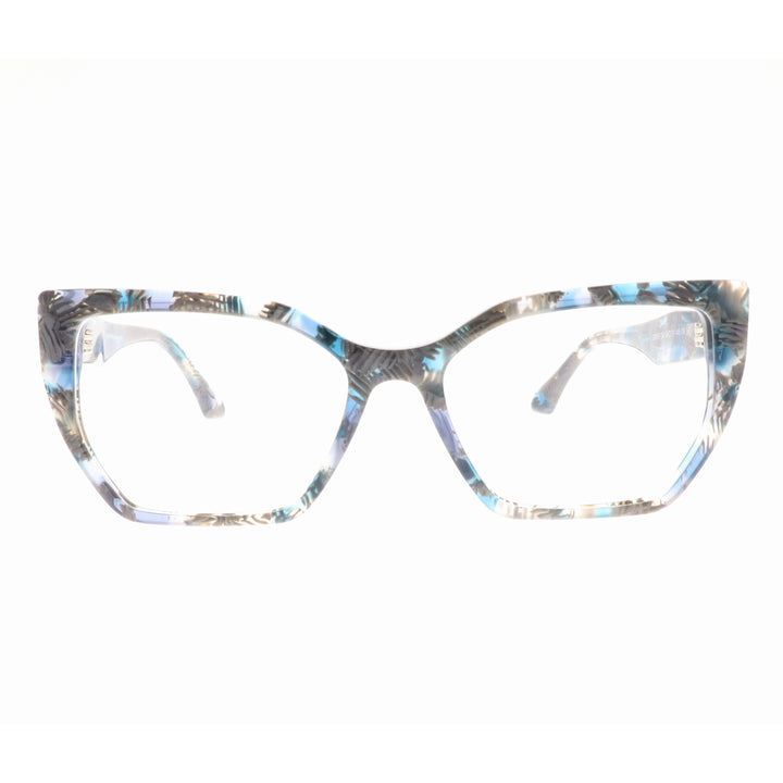 Joy Style For Women's Eyeglasses Cat Eye Size 54 6067c4 Blue Grey Pattern