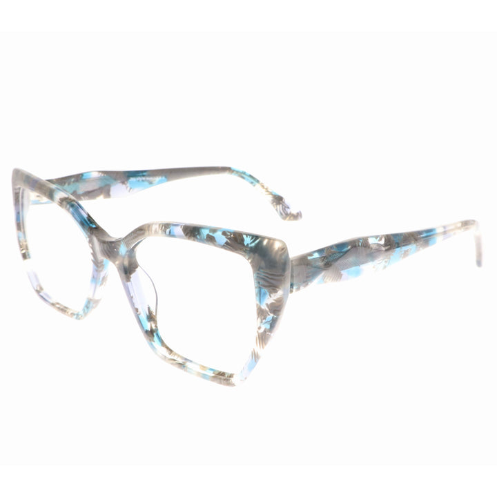 Joy Style For Women's Eyeglasses Cat Eye Size 54 6067c4 Blue Grey Pattern
