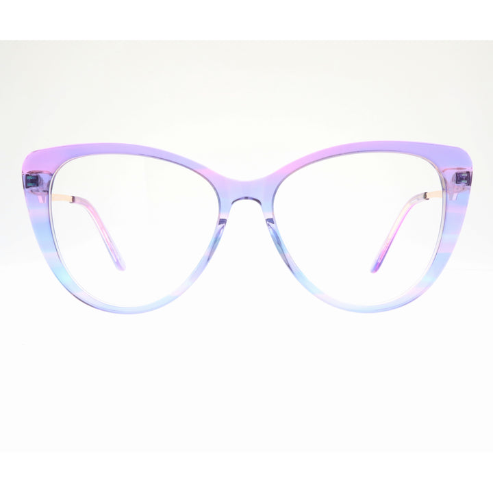 Joy Style For Women's Eyeglasses Cat Eye Size 54 9005c5 Pastel Purple Blue Gradient