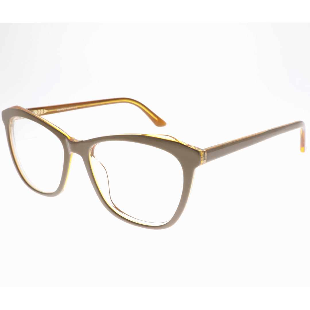 Joy Style For Women's Eyeglasses Cat Eye Size 54 Rda10002c3 Brown Beige