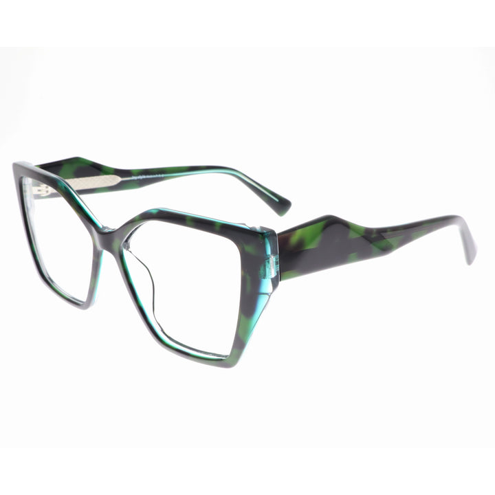 Joy Style For Women's Eyeglasses Cat Eye Size 55 6064c4 Green Black Pattern