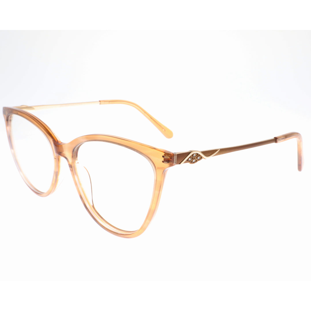 Joy Style For Women's Eyeglasses Cat Eye Size 55 9006c6 Light Brown