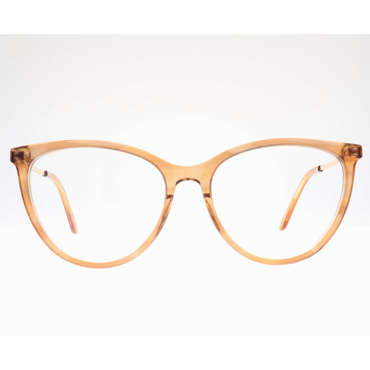 Joy Style For Women's Eyeglasses Cat Eye Size 55 Ch9003c6 Light Brown