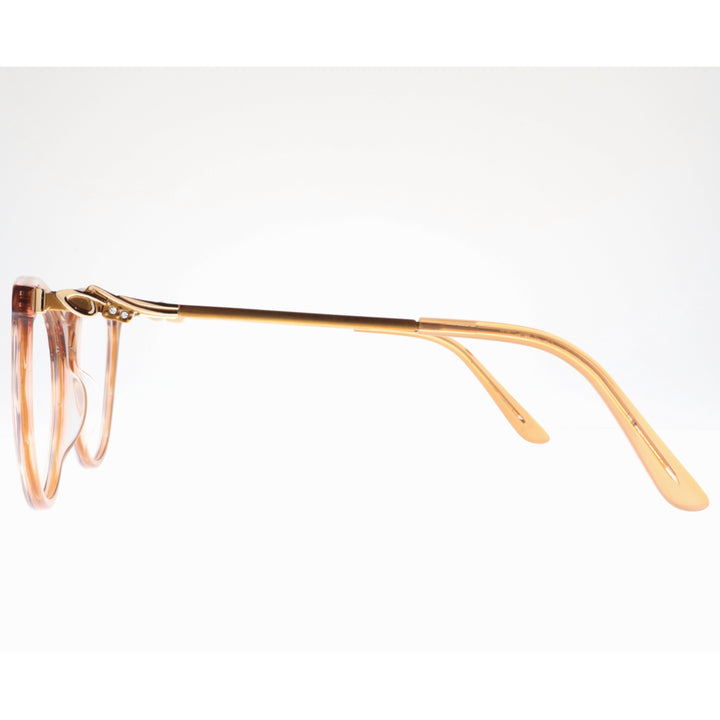 Joy Style For Women's Eyeglasses Cat Eye Size 55 Ch9003c6 Light Brown