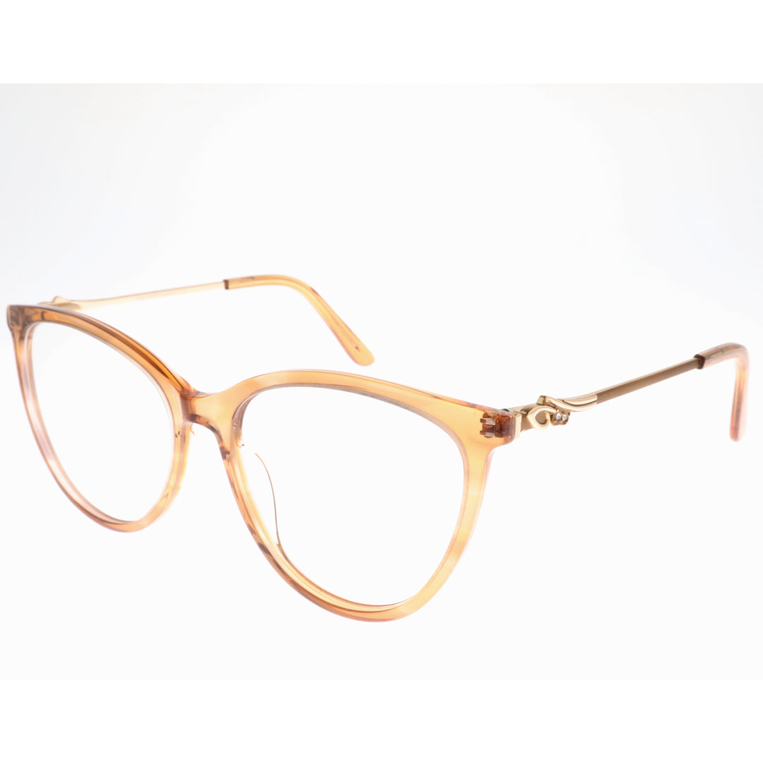 Joy Style For Women's Eyeglasses Cat Eye Size 55 Ch9003c6 Light Brown