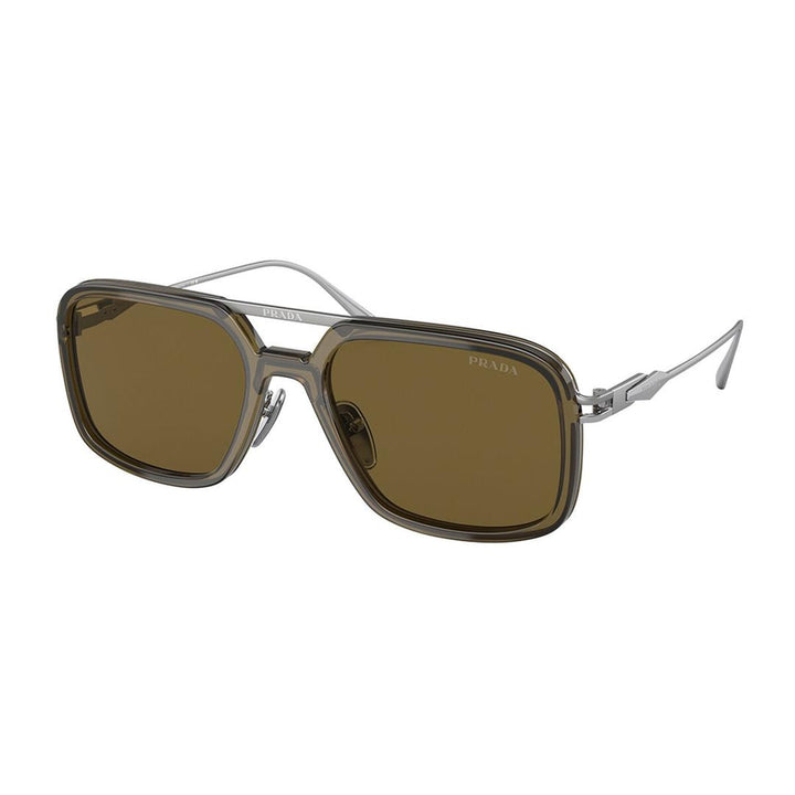 Prada 57ZS Sunglasses 18F01T - Green - Dark Brown Men Pillow